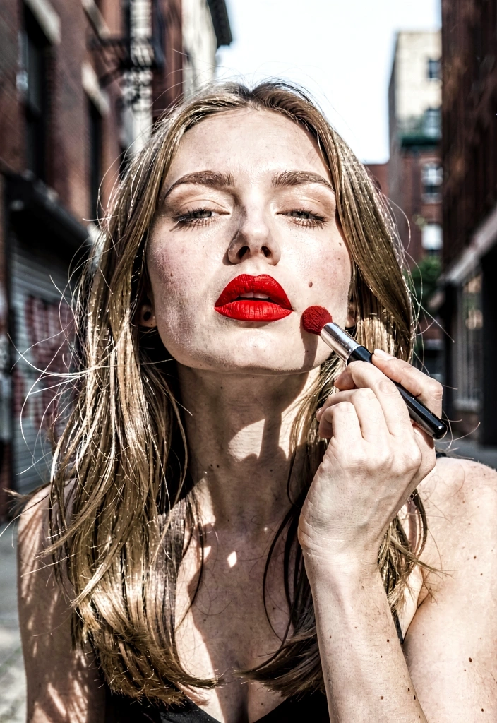 Vörös ajak smink technika